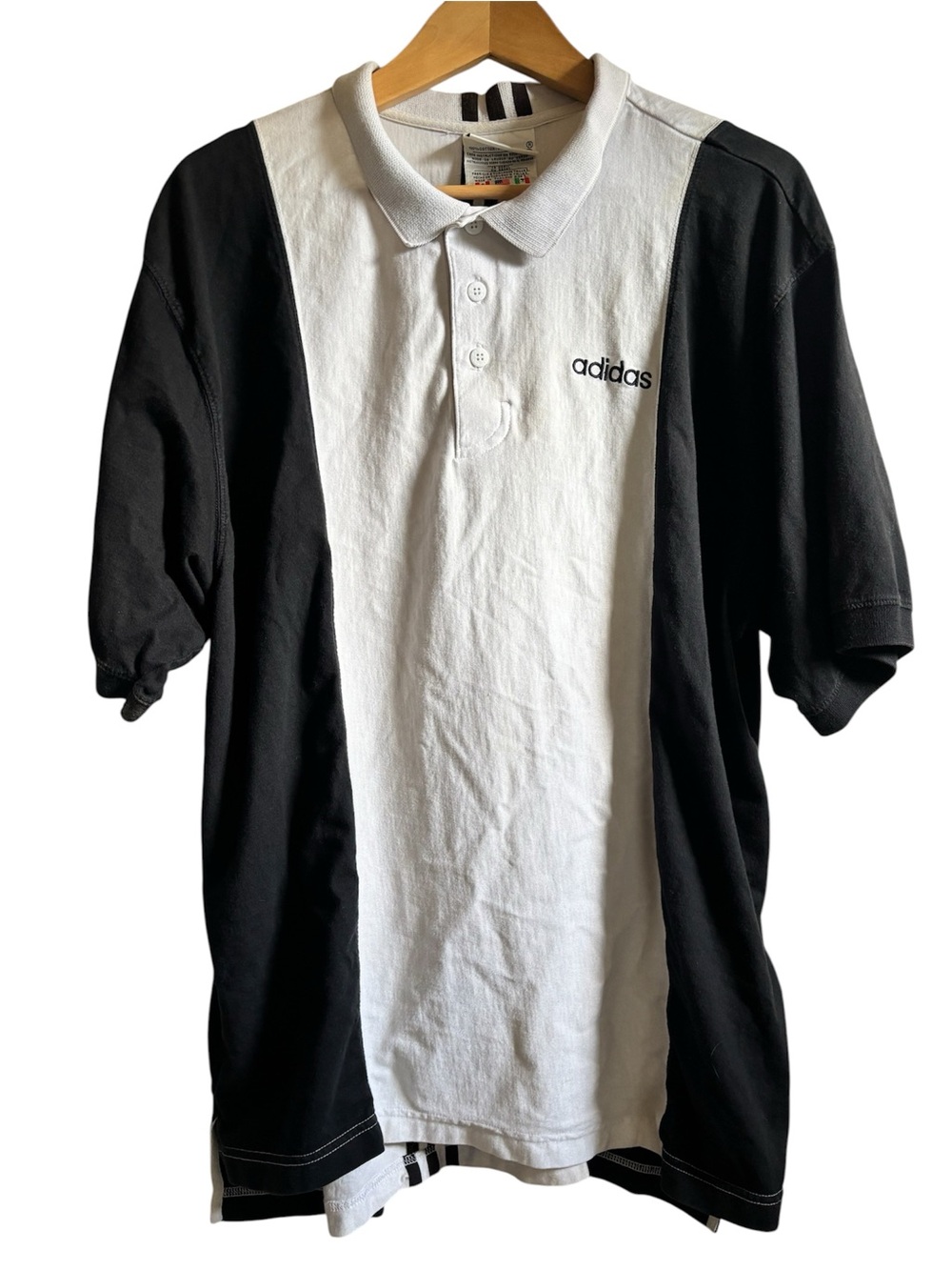 Vintage 90s/Y2K Adidas Vertical Colorblock Polo Shirt
